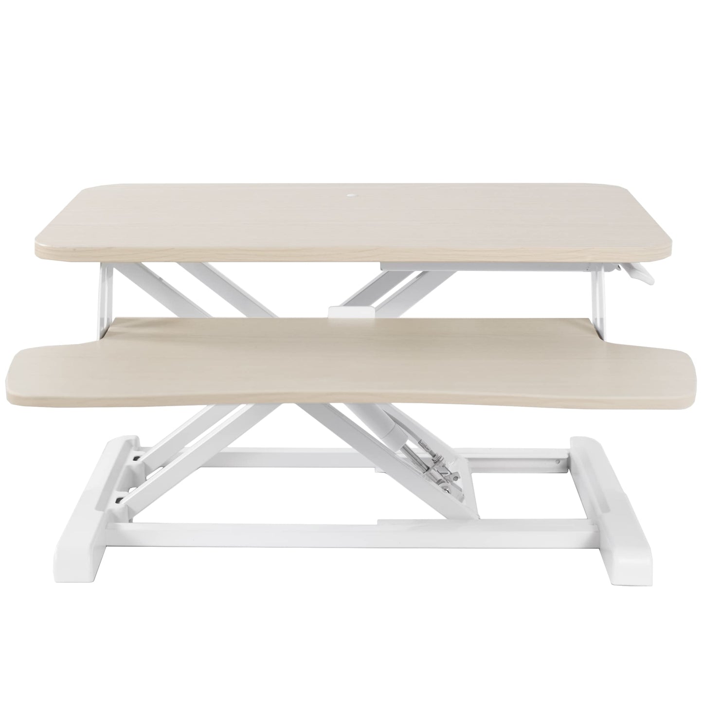 Height Adjustable Desk Converter Sit Stand Workstation Dual Monitor Laptop Riser Wide Keyboard Tray