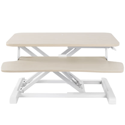 Height Adjustable Desk Converter Sit Stand Workstation Dual Monitor Laptop Riser Wide Keyboard Tray