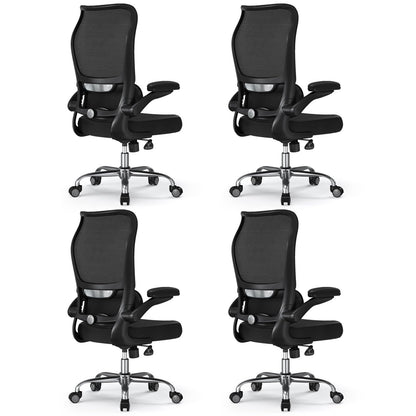 High Back Ergonomic Office Chair Mesh Back Lumbar Support PU Seat Gaming Style
