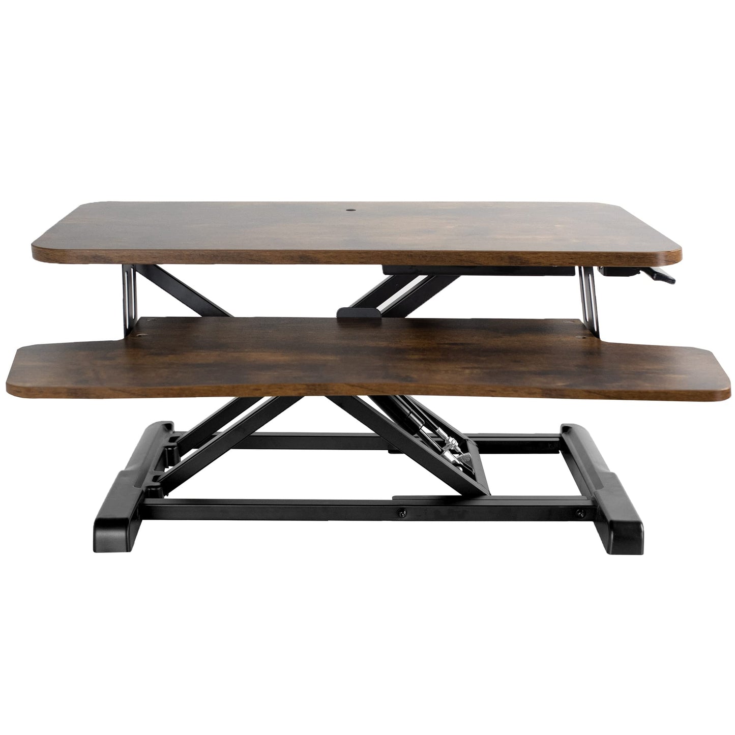 Height Adjustable Desk Converter Sit Stand Workstation Dual Monitor Laptop Riser Wide Keyboard Tray