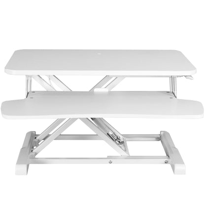Height Adjustable Desk Converter Sit Stand Workstation Dual Monitor Laptop Riser Wide Keyboard Tray
