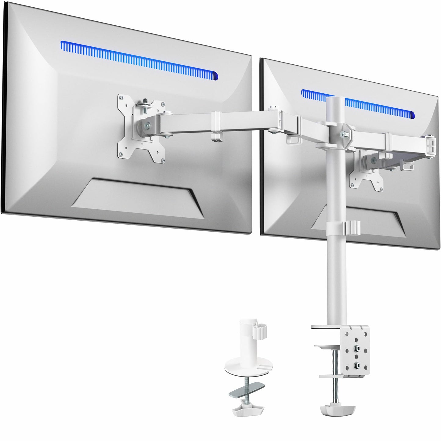 Dual Monitor Desk Mount Heavy Duty Fully Adjustable Steel Stand for Two Screens Computer Monitor Arm Stand