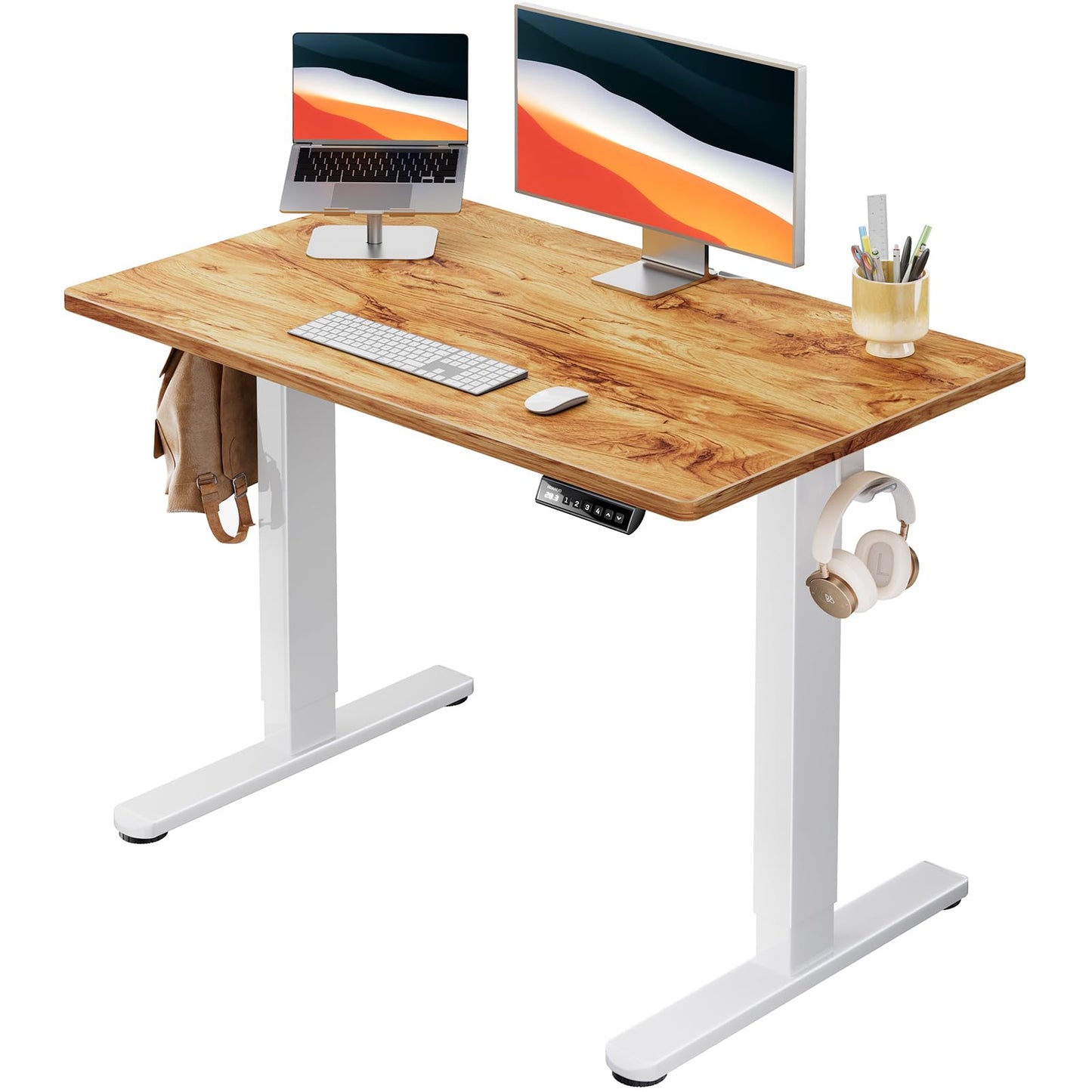Electric Standing Desk Adjustable Height Sit Stand Desk with Memory Settings Home Office Desk
