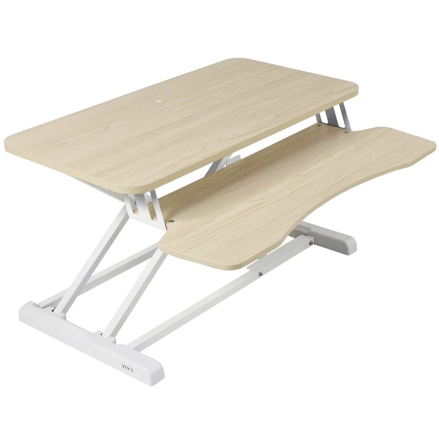 Height Adjustable Desk Converter Sit Stand Workstation Dual Monitor Laptop Riser Wide Keyboard Tray