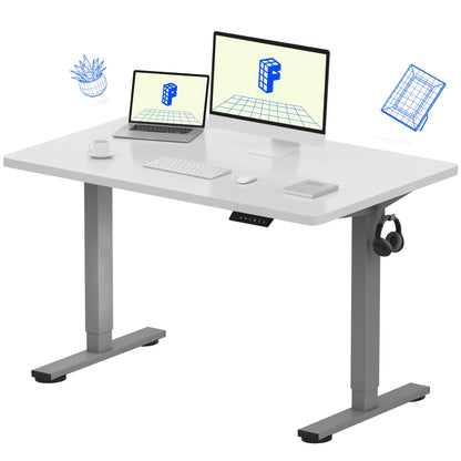 Electric Standing Desk Adjustable Height One Piece Desktop 4 Memory Presets Stable Home Office Desk