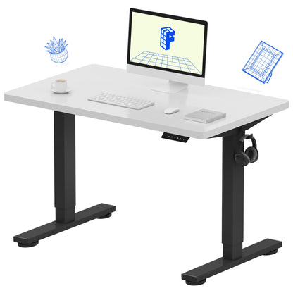 Electric Standing Desk Adjustable Height One Piece Desktop 4 Memory Presets Stable Home Office Desk