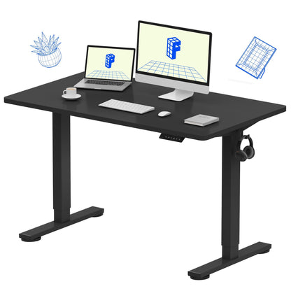 Electric Standing Desk Adjustable Height One Piece Desktop 4 Memory Presets Stable Home Office Desk