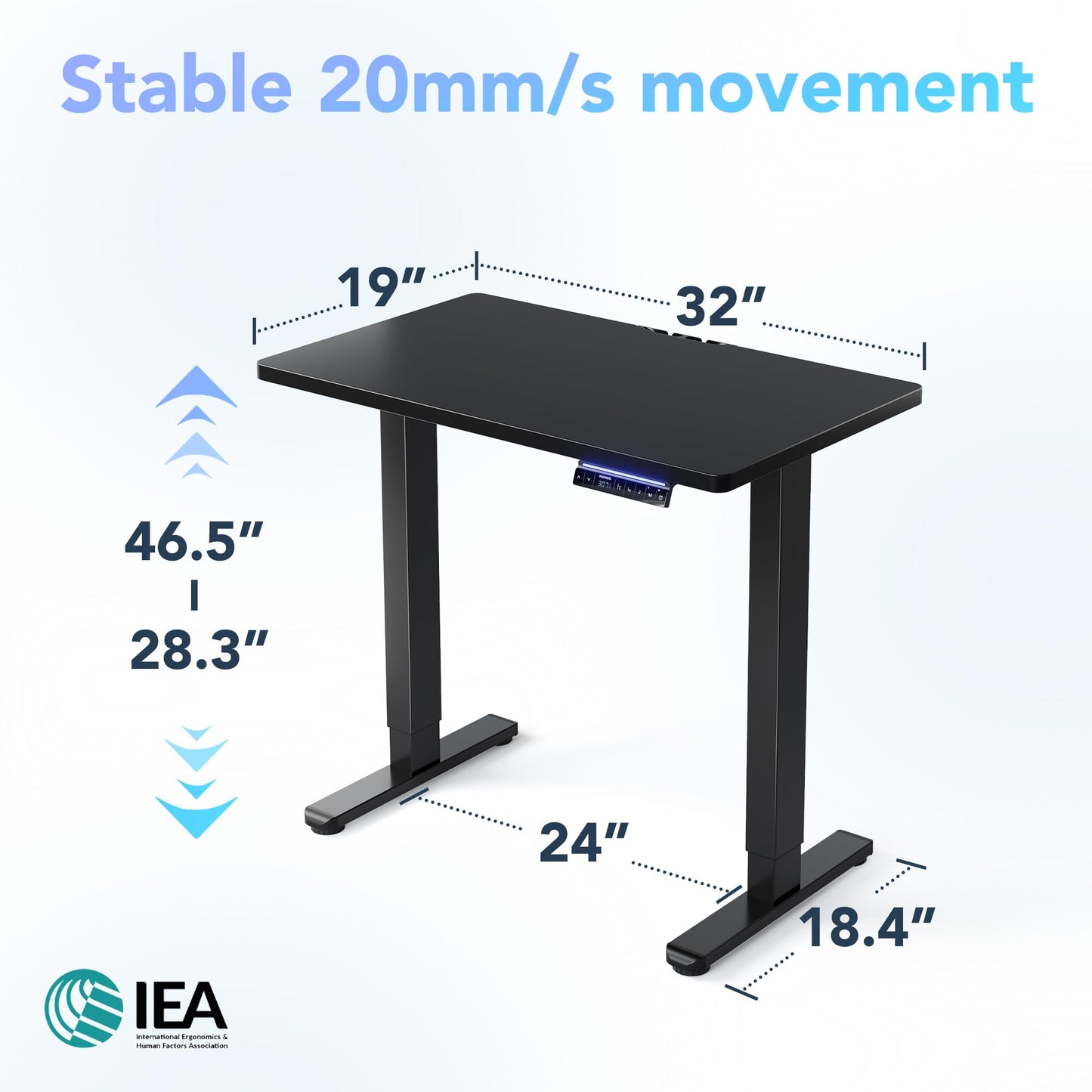 Electric Standing Desk Adjustable Height Sit Stand Desk with Memory Settings Home Office Desk