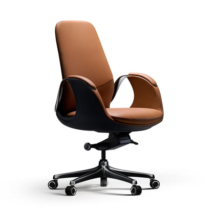 Genuine Leather Executive Office Chair Big and Tall Ergonomic Reclining Swivel Base