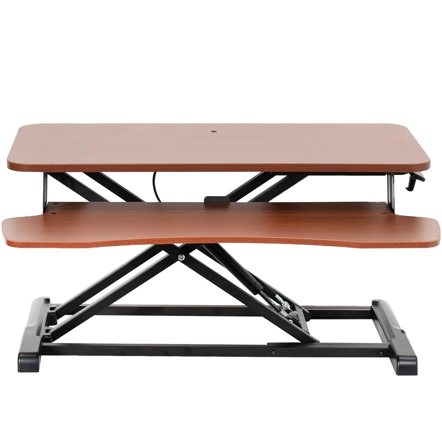 Height Adjustable Desk Converter Sit Stand Workstation Dual Monitor Laptop Riser Wide Keyboard Tray