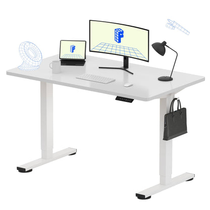 Electric Standing Desk Adjustable Height One Piece Desktop 4 Memory Presets Stable Home Office Desk