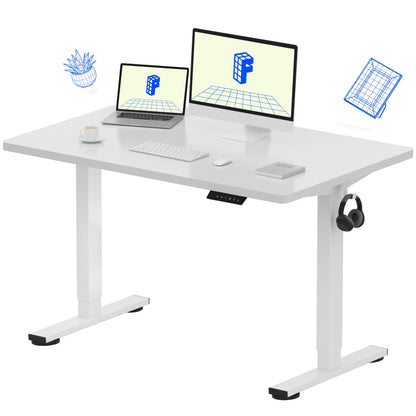 Electric Standing Desk Adjustable Height One Piece Desktop 4 Memory Presets Stable Home Office Desk