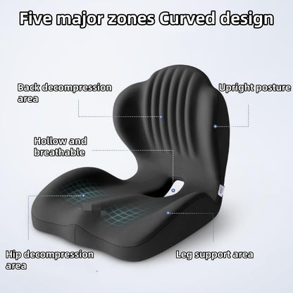 2-in-1 Memory Foam Seat and Lumbar Support Cushion L-Shaped Ergonomic Non-Slip Breathable Office Car Home Support