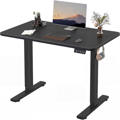 Electric Height Adjustable Standing Desk Memory Preset Sit Stand Desk Home Office T-Shaped Metal Frame