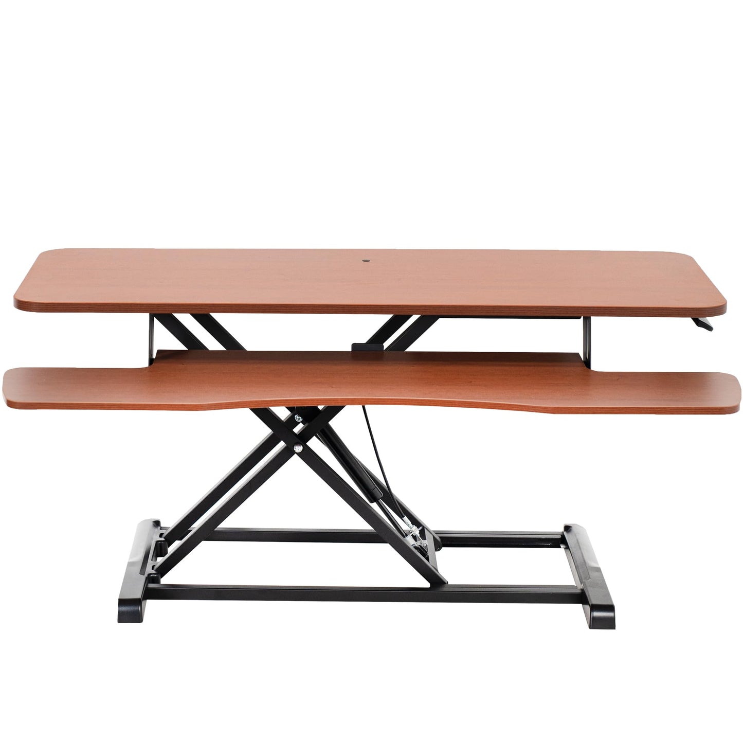 Height Adjustable Desk Converter Sit Stand Workstation Dual Monitor Laptop Riser Wide Keyboard Tray