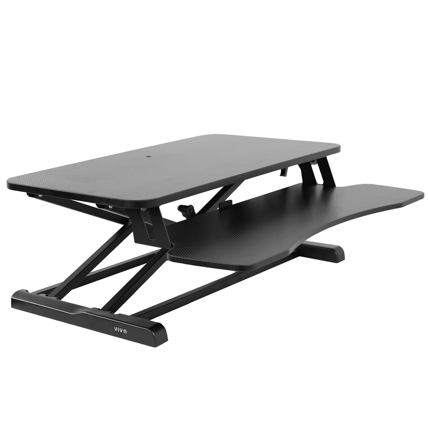Height Adjustable Desk Converter Sit Stand Workstation Dual Monitor Laptop Riser Wide Keyboard Tray