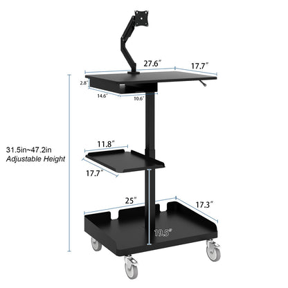 Natwind Electric Mobile Height Adjustable Workstation,Style A