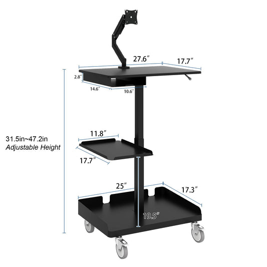 Natwind Electric Mobile Height Adjustable Workstation,Style A