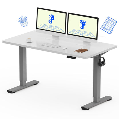 Electric Standing Desk Adjustable Height One Piece Desktop 4 Memory Presets Stable Home Office Desk