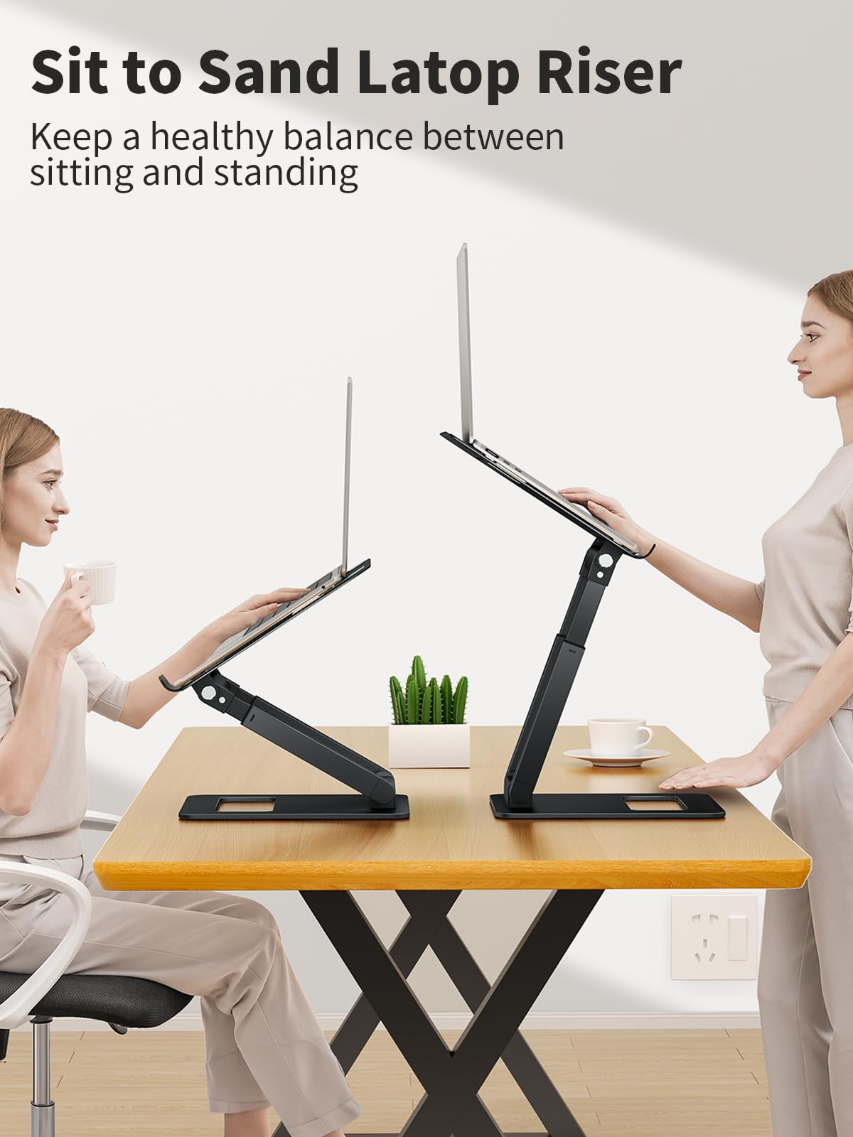 Adjustable Laptop Stand Telescopic Rotating Ergonomic Height Riser Foldable Desk Holder