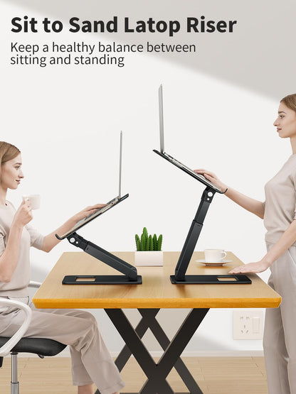 Adjustable Laptop Stand Telescopic Rotating Ergonomic Height Riser Foldable Desk Holder