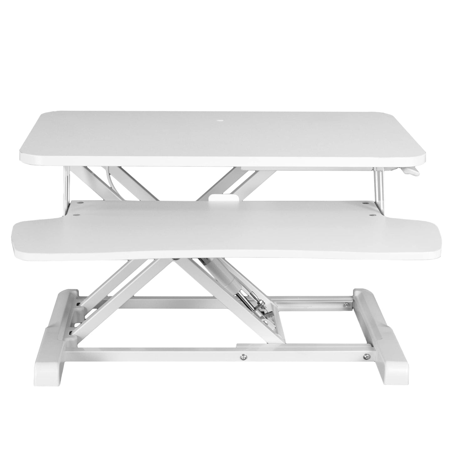 Height Adjustable Desk Converter Sit Stand Workstation Dual Monitor Laptop Riser Wide Keyboard Tray