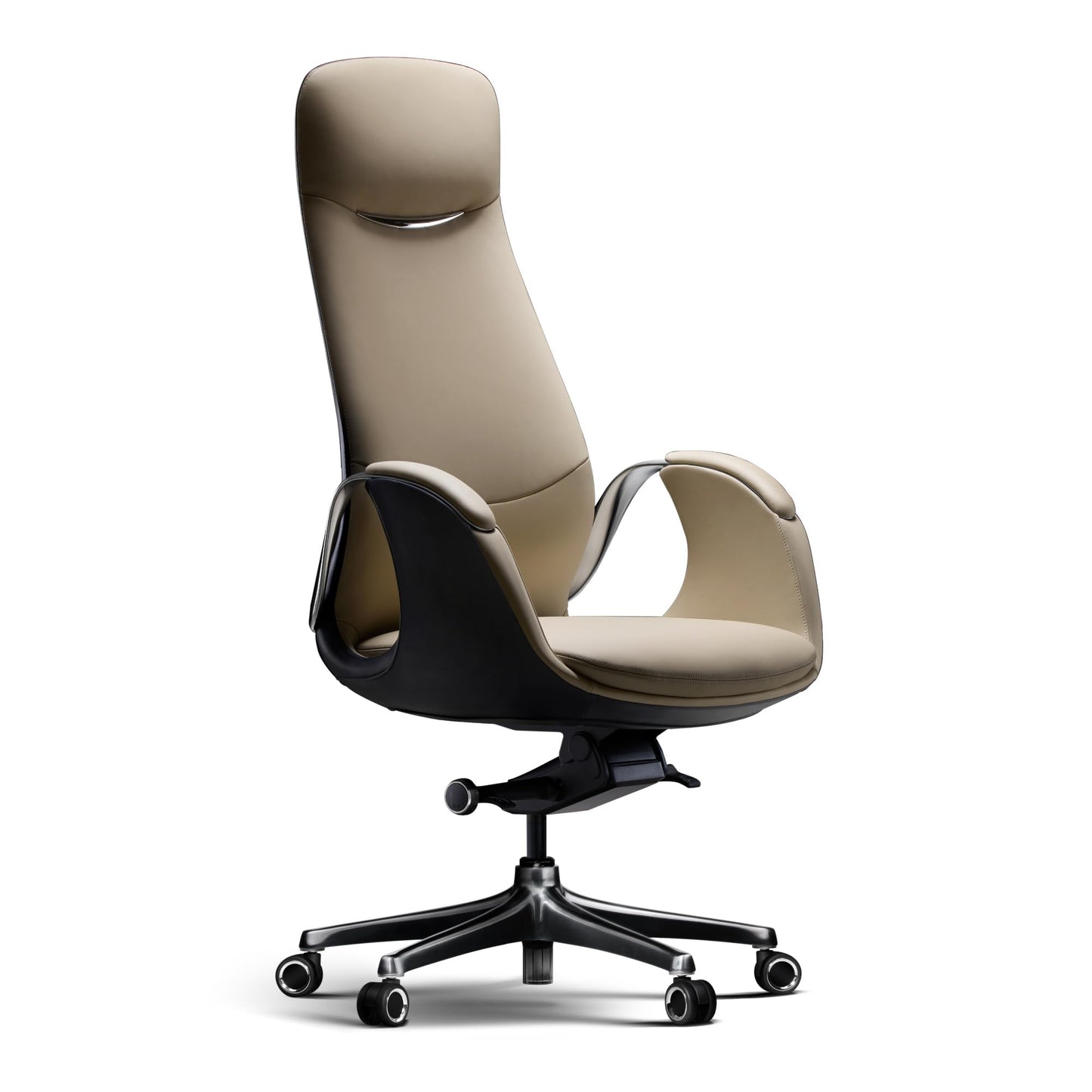 Genuine Leather Executive Office Chair Big and Tall Ergonomic Reclining Swivel Base