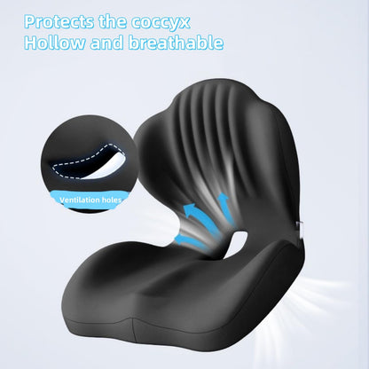 2-in-1 Memory Foam Seat and Lumbar Support Cushion L-Shaped Ergonomic Non-Slip Breathable Office Car Home Support