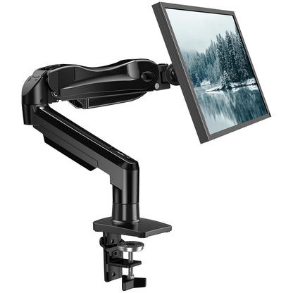 Single Monitor Mount Adjustable Monitor Arm VESA C-Clamp Grommet Base 13–32 Inch Screen Support Stand