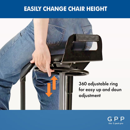 Ergonomic Standing Desk Stool Adjustable Height 360° Swivel Leaning Chair