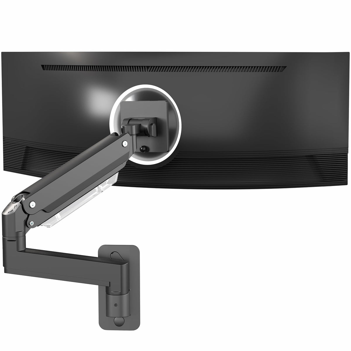 Premium Aluminum Heavy Duty Monitor Arm Ultrawide Screen Wall Mount Pneumatic Height Adjustable Single Arm VESA 100x100 Support