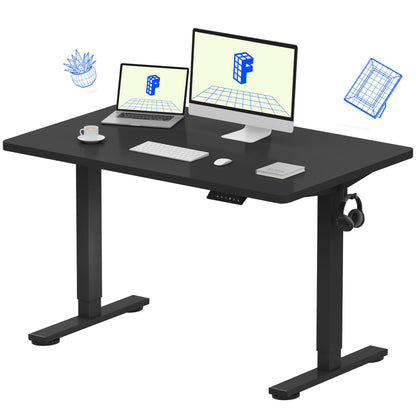 Electric Standing Desk Adjustable Height One Piece Desktop 4 Memory Presets Stable Home Office Desk