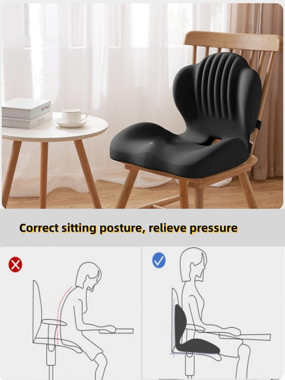 2-in-1 Memory Foam Seat and Lumbar Support Cushion L-Shaped Ergonomic Non-Slip Breathable Office Car Home Support