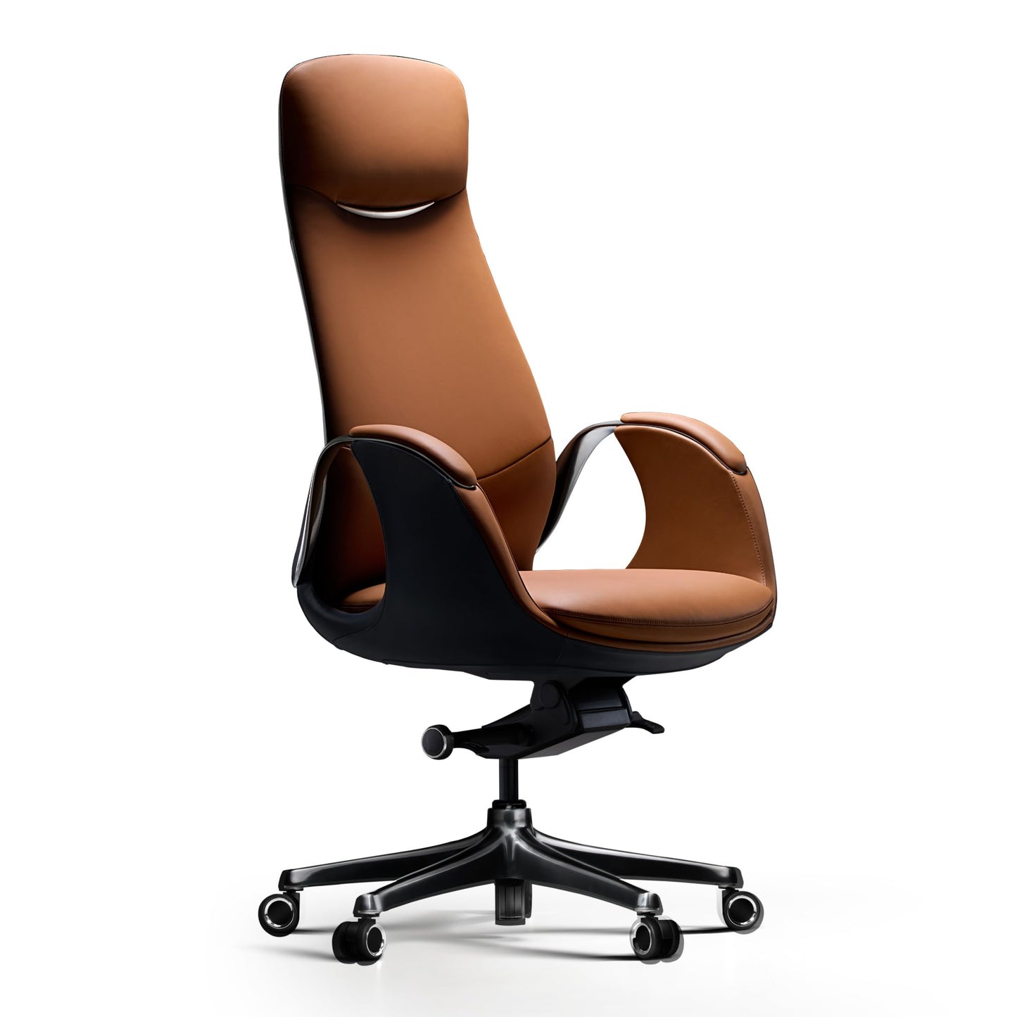 Genuine Leather Executive Office Chair Big and Tall Ergonomic Reclining Swivel Base