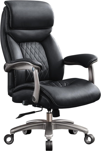 Big and Tall Ergonomic Office Chair Reclining PU Leather Lumbar Support Wide Armrest