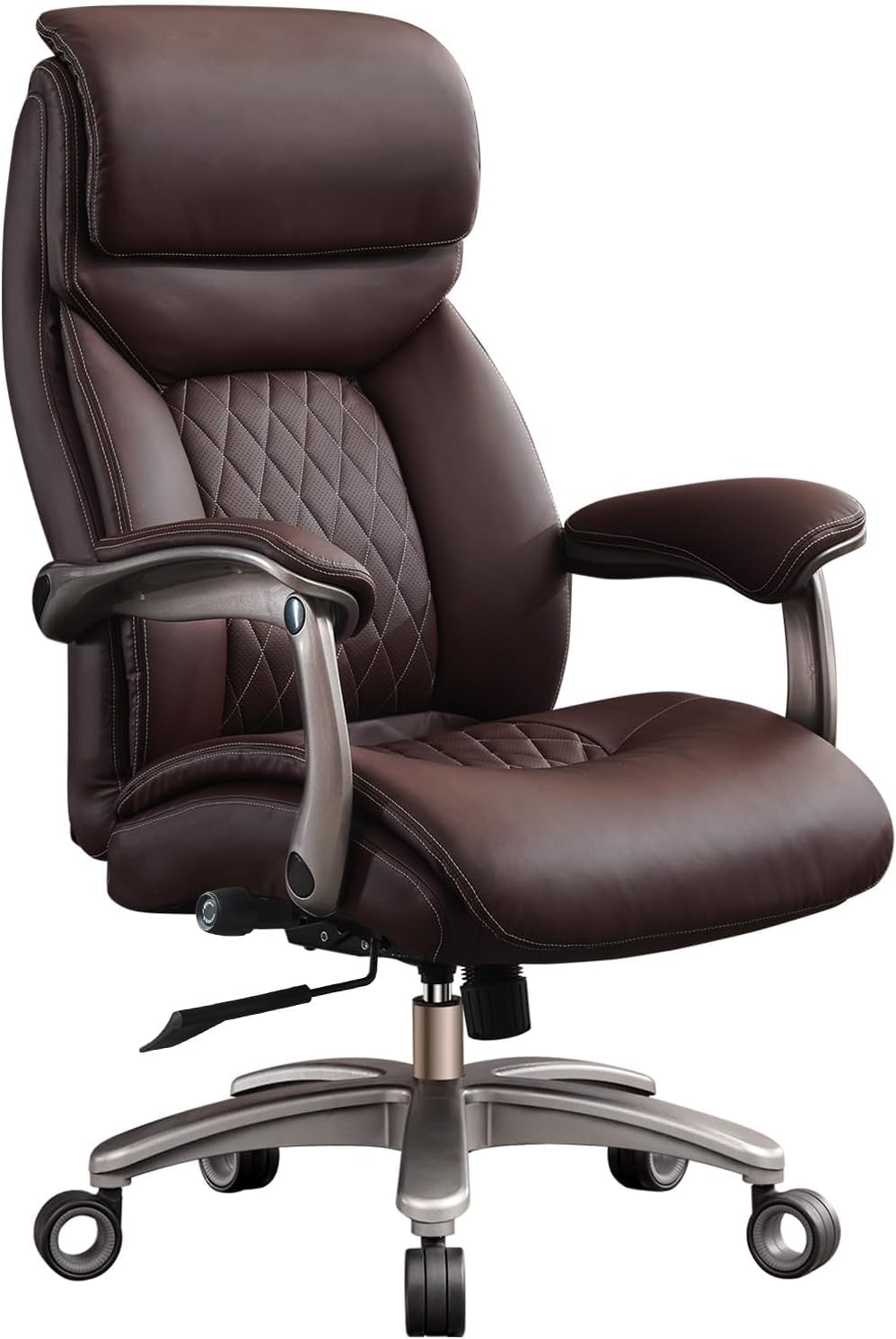 Big and Tall Ergonomic Office Chair Reclining PU Leather Lumbar Support Wide Armrest