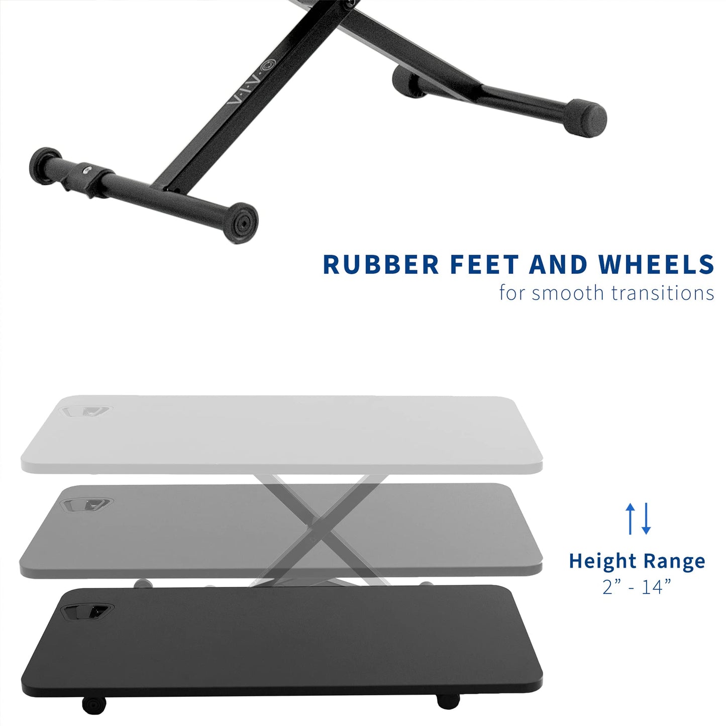 Standing Desk Converter Laptop Riser Adjustable Height Sit Stand Workstation Scissor Lift Desktop Office Desk