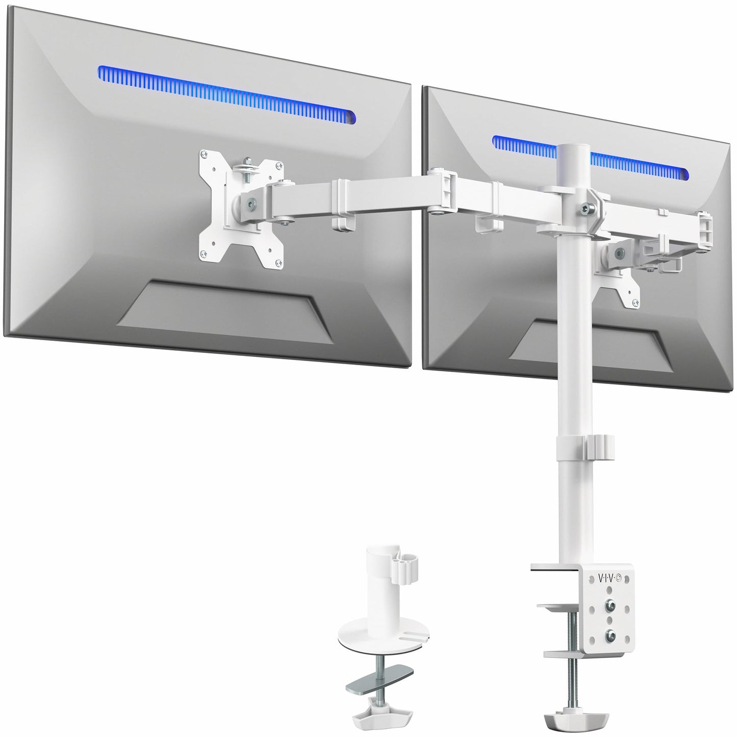 Dual Monitor Desk Mount Heavy Duty Fully Adjustable Steel Stand for Two Screens Computer Monitor Arm Stand