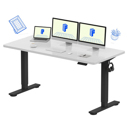 Electric Standing Desk Adjustable Height One Piece Desktop 4 Memory Presets Stable Home Office Desk