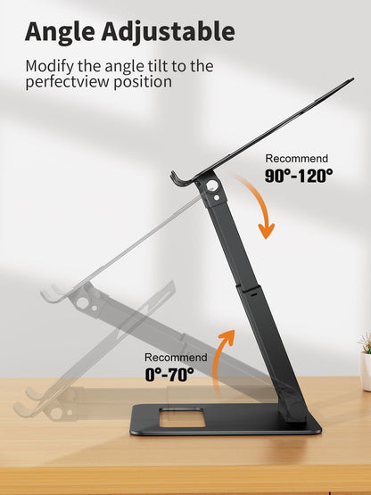 Adjustable Laptop Stand Telescopic Rotating Ergonomic Height Riser Foldable Desk Holder