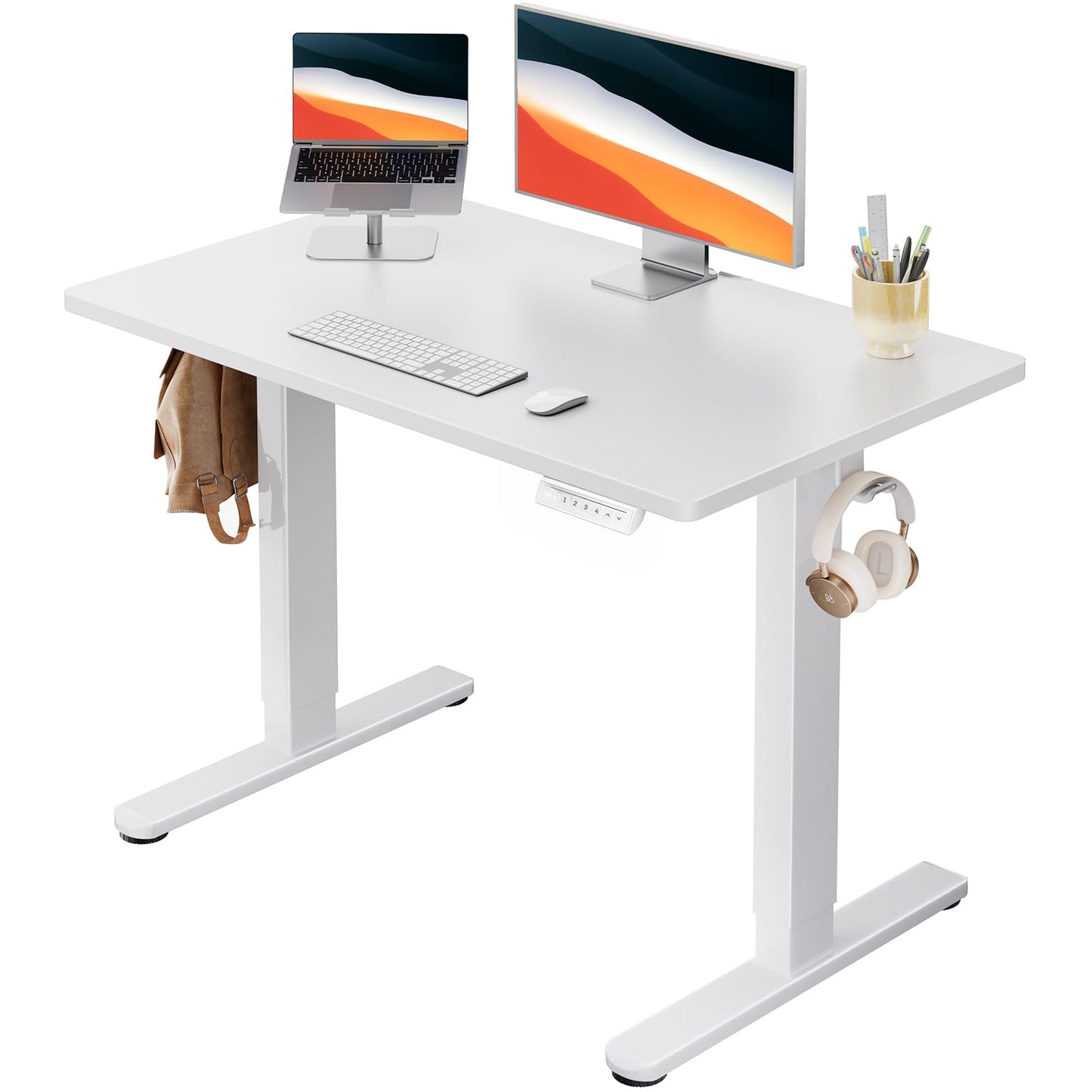 Electric Standing Desk Adjustable Height Sit Stand Desk with Memory Settings Home Office Desk