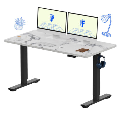 Electric Standing Desk Adjustable Height One Piece Desktop 4 Memory Presets Stable Home Office Desk