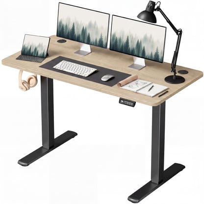 Electric Height Adjustable Standing Desk Memory Preset Sit Stand Desk Home Office T-Shaped Metal Frame