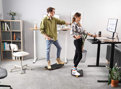 Standing Desk Anti Fatigue Mat with Wobble Balance Board Wooden Ergonomic Comfort Floor Support Mat