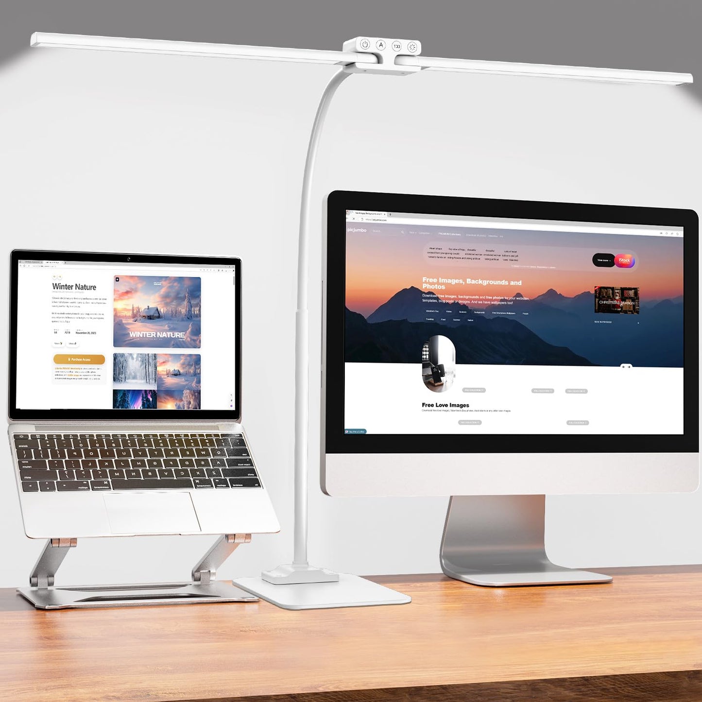 EppieBasic LED Desk Lamp 24W 31.5-inch Double Head Desk Light