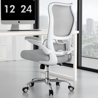High Back Ergonomic Office Chair Mesh Back Lumbar Support PU Seat Gaming Style