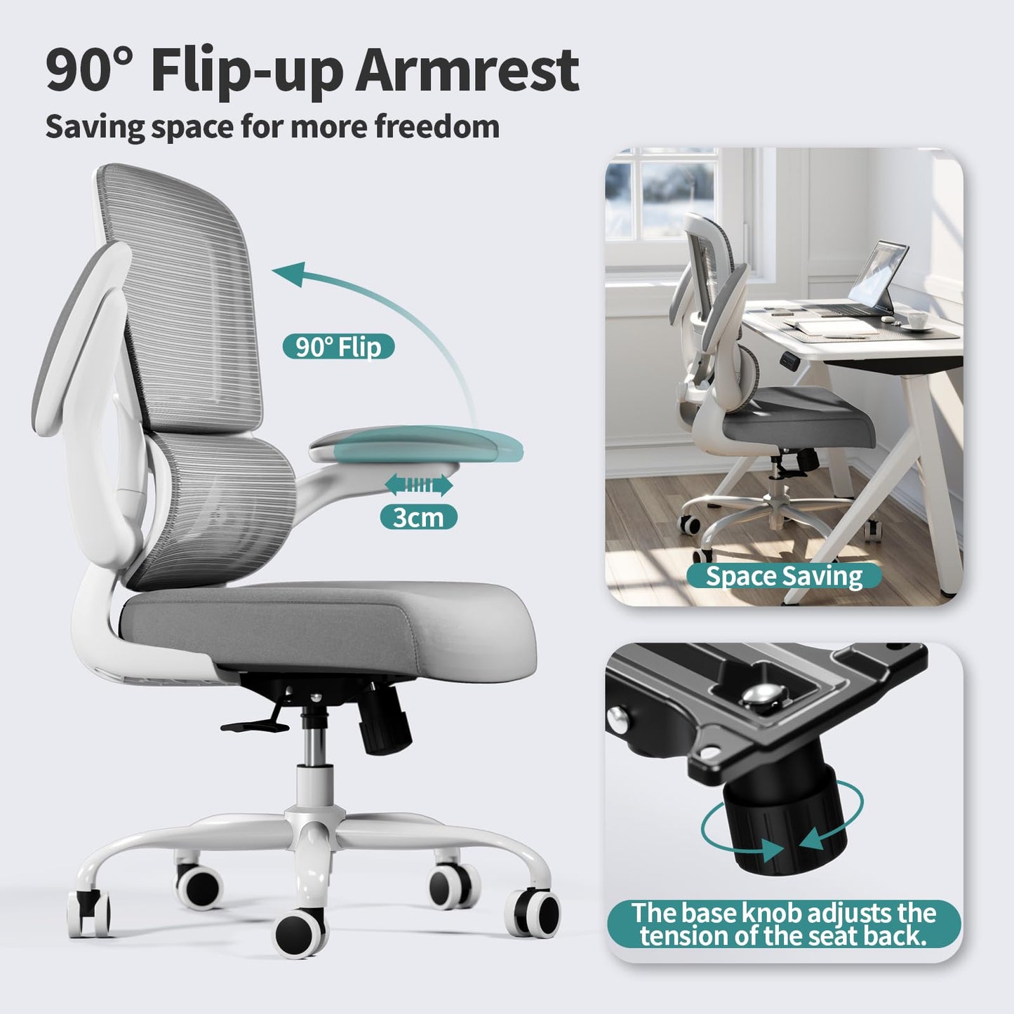 Ergonomic Mesh Office Chair Adjustable Lumbar Support Executive Desk Chair