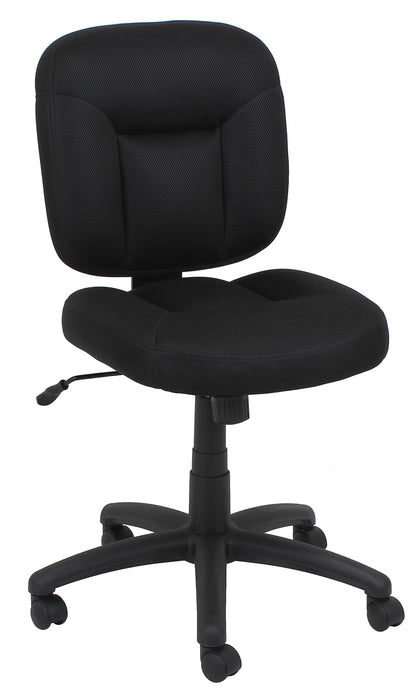 Low Back Armless Office Chair Adjustable Height Swivel Fabric