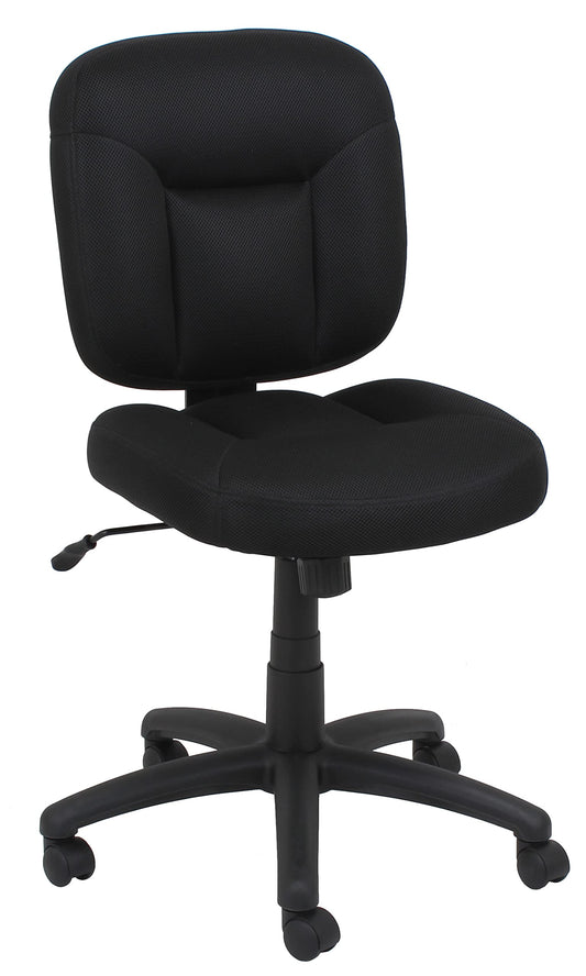 Low Back Armless Office Chair Adjustable Height Swivel Fabric