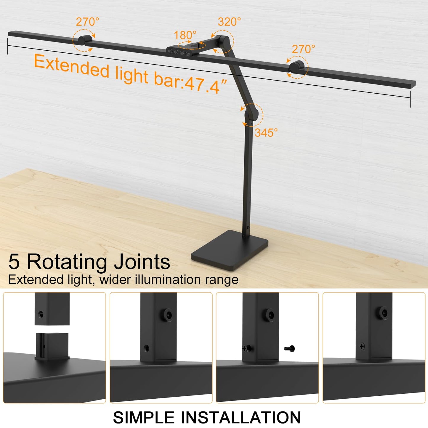 Omorepa 36W 3000LM Desk Lamp with Base